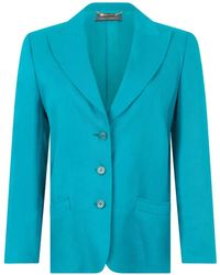 Alberta Ferretti - Single-Breasted Linen-Blend Blazer - Lyst