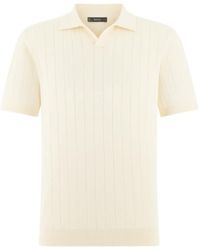 BOGGI - Ribbed Open-Neck T-Shirt - Lyst