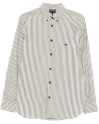 Emporio Armani - Striped Cotton Shirt - Lyst