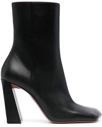 AMINA MUADDI - Leather Heel Ankle Boots - Lyst