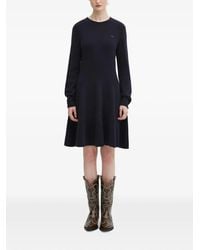 Lacoste - Robe Courte À Manches Longues Et Logo - Lyst