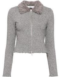 B+ AB - Zip-Up Ribbed Cardigan - Lyst