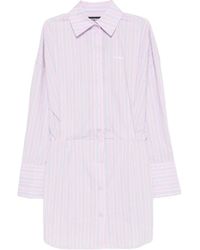 WRSTBHVR - Robe Courte Boutonnée À Rayures - Lyst