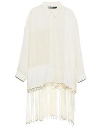 Bimba Y Lola - Chemise Frangée À Design Patchwork Crème - Lyst