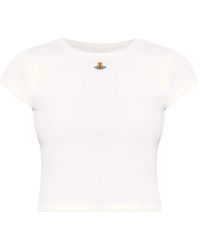 Vivienne Westwood - Orb-Embroidered Ribbed T-Shirt - Lyst