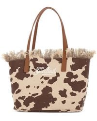 MC2 Saint Barth - Medium City Canvas Shopper Bag With Fringes - Lyst