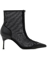 AllSaints - Natasha Mesh Leather Boots - Lyst