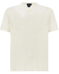 Paul & Shark - Open-Collar Linen T-Shirt - Lyst