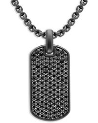 David Yurman - Sterling Chevron Diamond Tag (35Mm) - Lyst