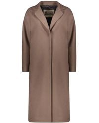 Herno - Lapel-Collar Button-Up Coat - Lyst