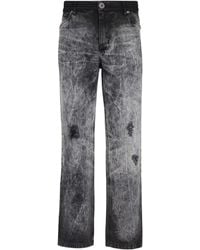 Balmain - Stonewash Straight Jeans - Lyst