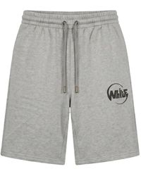 Off-White c/o Virgil Abloh - Logo-Print Drawstring-Waist Shorts - Lyst