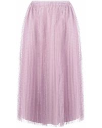 RED Valentino - Point D'Esprit Pleated Tulle Skirt - Lyst