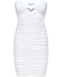 Area - Heart-Ring Ruched Mini Dress - Lyst
