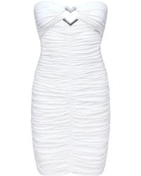 Area - Heart-Ring Ruched Mini Dress - Lyst
