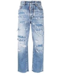 DSquared² - Distressed Cropped Jeans - Lyst