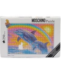 Moschino - Puzzle-Print Leather Shoulder Bag - Lyst