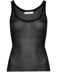Max Mara - Semi-Sheer Fine-Ribbed Top - Lyst