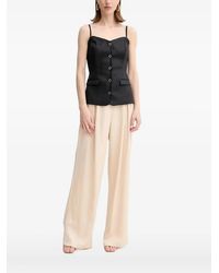Guess - Buttoned-Front Linen-Blend Top - Lyst