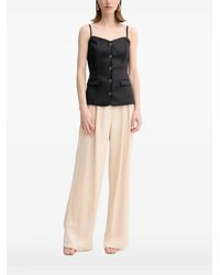 Guess - Buttoned-Front Linen-Blend Top - Lyst