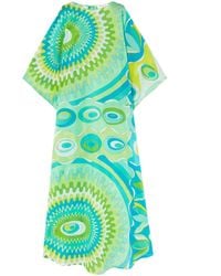 PUCCI - Kaftankleid Mit Bersaglio-Print - Lyst