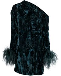 16Arlington - Adelaide Feather-trim Velvet Minidress - Lyst