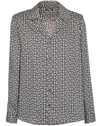 Balmain - Monogram-print Button-up Shirt - Lyst