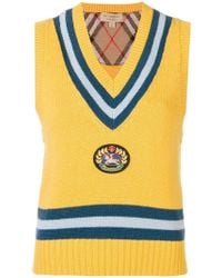 Burberry Wool And Cashmere Vest - Yellow