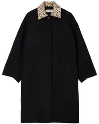 Rohe - Manteau En Laine À Col À Imprimé Léopard - Lyst