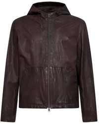 Salvatore Santoro - Hooded Crinkled Leather Jacket - Lyst
