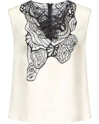 Loulou de Saison - Lace-Applique Sleeveless Blouse - Lyst
