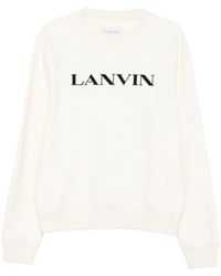 Lanvin - Cotton Sweatshirt With Embroidered Logo - Lyst