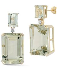 Mateo - Amethyst And Diamond Drop Earrings - Lyst