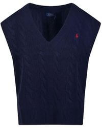 Polo Ralph Lauren - Cable-Knit V-Neck Knitted Vest - Lyst