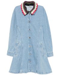 Stine Goya - Crochet-Collar Button-Up Mini Dress - Lyst