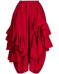 Comme des Garçons - Ruffled Cropped Trousers - Lyst