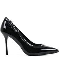 KARL LAGERFELD - Patent-Finish Logo-Tape Pumps - Lyst
