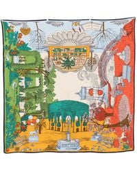 Inoui Edition - Garden-Print Silk Scarf - Lyst
