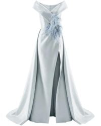 Gatti Nolli by Marwan - Feather-Embellished Gown Dress - Lyst