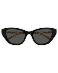 Gucci - Cat-Eye-Sonnenbrille mit Zierperlen - Lyst