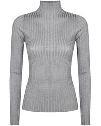 Liu Jo - Lurex Ribbed Sweater - Lyst