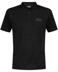 EA7 - Button Logo Polo Shirt - Lyst