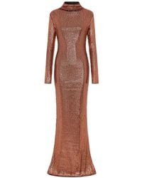 16Arlington - Alne Diamond-Sequin Long-Sleeved Skim-Fit Maxi Gown Dress - Lyst