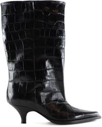 Notabene - Yovanna Crocodile-Effect Boots - Lyst