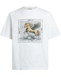Etro - T-Shirt En Jersey De Coton Avec Imprimé Pegaso - Lyst