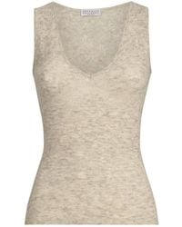 Brunello Cucinelli - Silk, Alpaca And Wool Flower-Lace Knit Top - Lyst