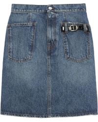 Coperni - Belt-Embellished Denim Skirt - Lyst