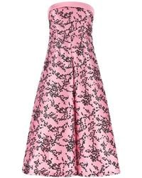 Alberta Ferretti - Robe-Bustier Fleurie À Coupe Mi-Longue - Lyst