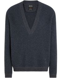 ZEGNA - Oasi Trui Met V-Hals - Lyst