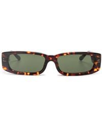 Linda Farrow - Tortoiseshell-Effect Rectangle-Frame Sunglasses - Lyst